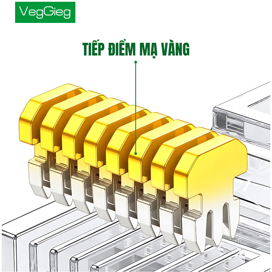Đầu bấm hạt mạng UTP cat6E Chính hãng Veggieg, V-E008 chuẩn tốc độ gigabits