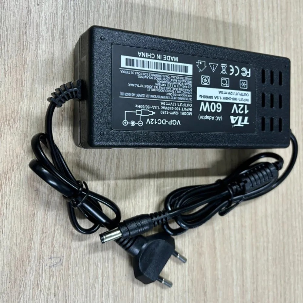 Nguồn adapter DC 12V5A chân 5.5-2.5mm 60W chính hãng TTA QWY-1250 Nguồn adapter DC 12V5A chân 5.5-2.5mm 60W chính hãng TTA QWY-1250